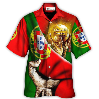 Hawaiian Shirt / Adults / S World Cup Qatar 2022 Portugal Will Be The Champion Flag Vintage - Hawaiian Shirt 