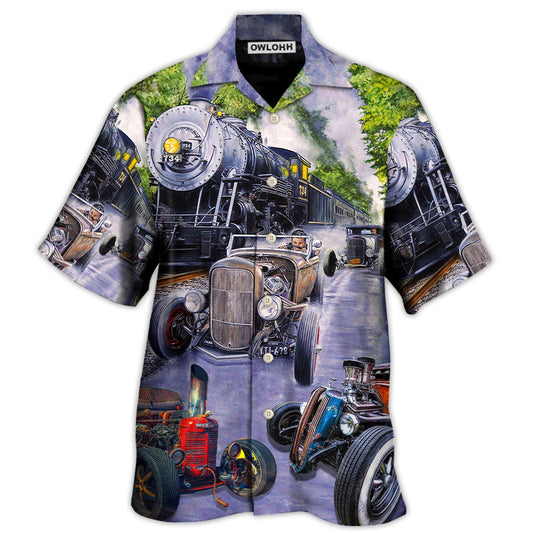 Hawaiian Shirt / Adults / S Hot Rod Racing Train Cool Art Style - Hawaiian Shirt 