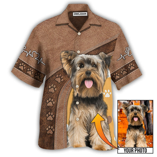 Yorkshire Terrier / Adults / S Dog Paw Various Style Custom Photo Personalized - Hawaiian Shirt 