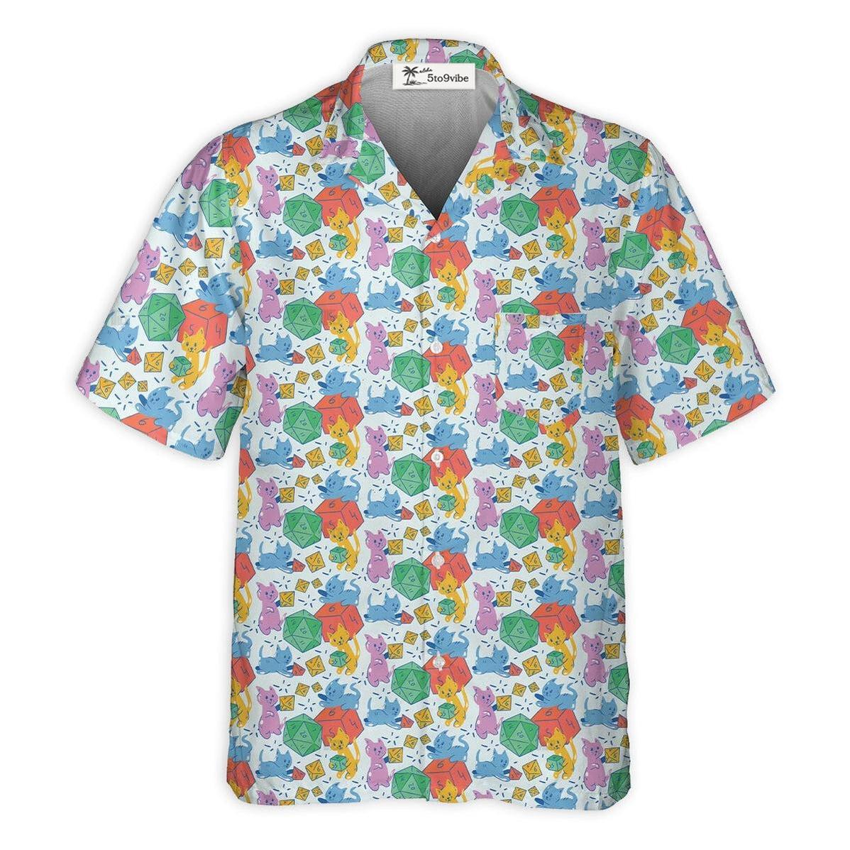 DnD Cat Rolling Dice Small - Hawaiian Shirt 