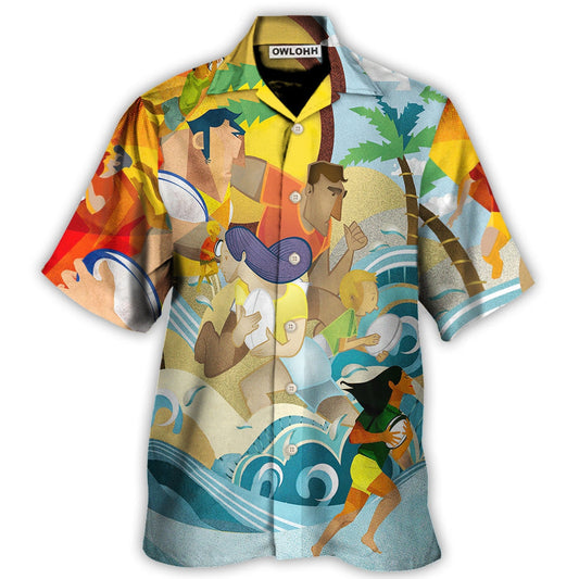 Hawaiian Shirt / Adults / S Rugby Beach Sports Beach Rugby Family Fight - Hawaiian Shirt 