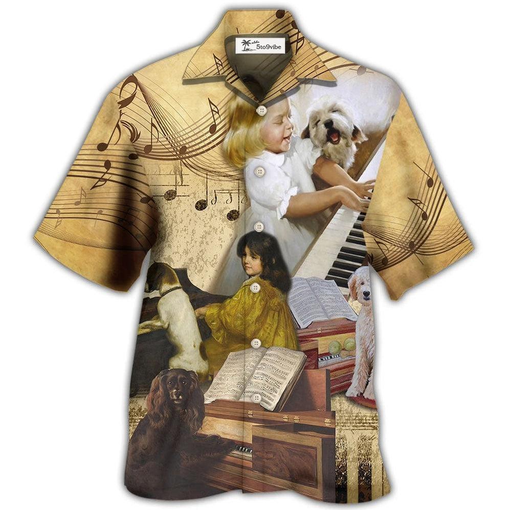 Hawaiian Shirt / Adults / S Piano I Like Piano And Dogs - Hawaiian Shirt 