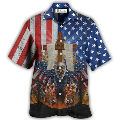 Hawaiian Shirt / Adults / S Eagle America One Nation Under God - Hawaiian Shirt 
