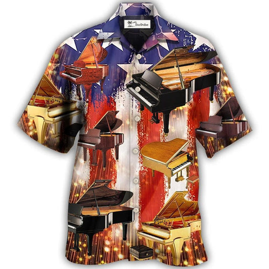 Hawaiian Shirt / Adults / S Piano Independence Day - Hawaiian Shirt 
