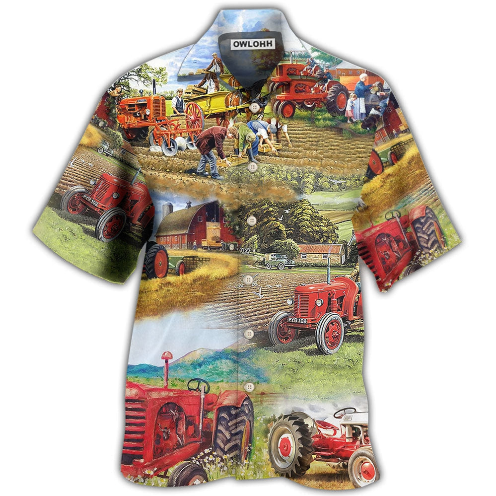 Hawaiian Shirt / Adults / S Tractor Farm Tractor Painting Art - Hawaiian Shirt 