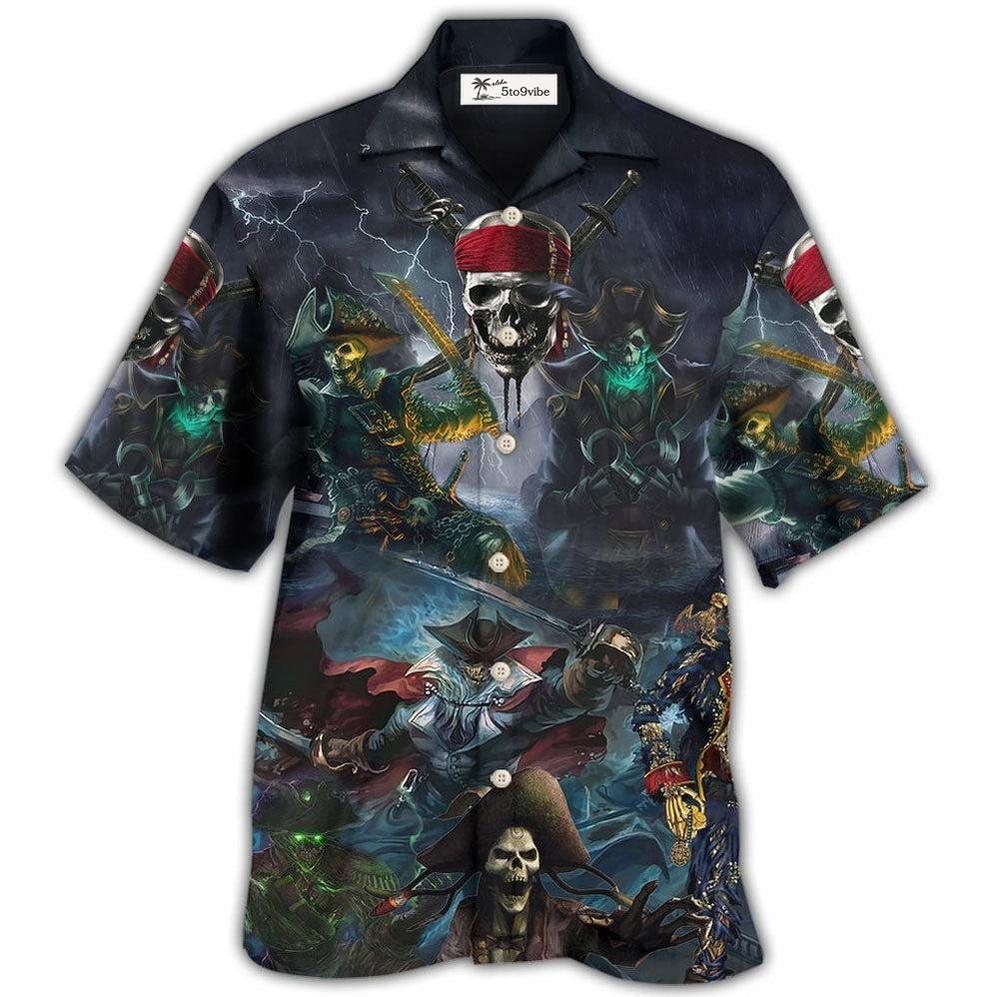 Hawaiian Shirt / Adults / S Pirate Skeleton And Thunder - Hawaiian Shirt 