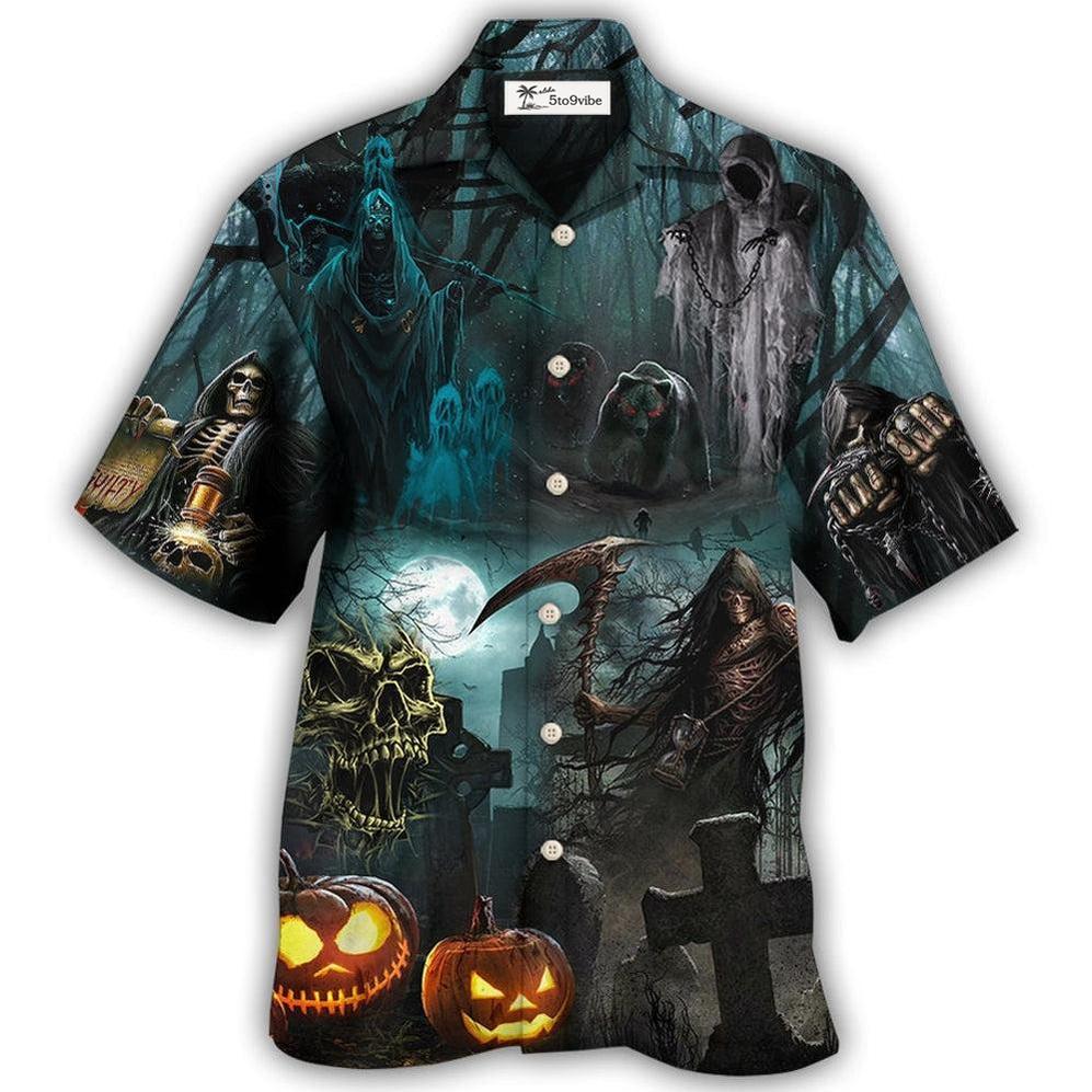 Hawaiian Shirt / Adults / S Halloween Ghost In The Dark Pumpkin Scary - Hawaiian Shirt 