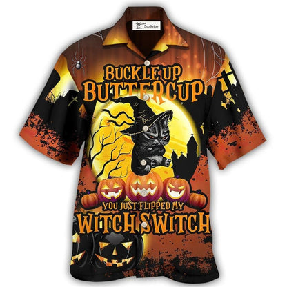 Hawaiian Shirt / Adults / S Halloween Cat Buckle Up Buttercup - Hawaiian Shirt 