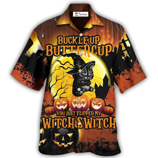 Hawaiian Shirt / Adults / S Halloween Cat Buckle Up Buttercup - Hawaiian Shirt 