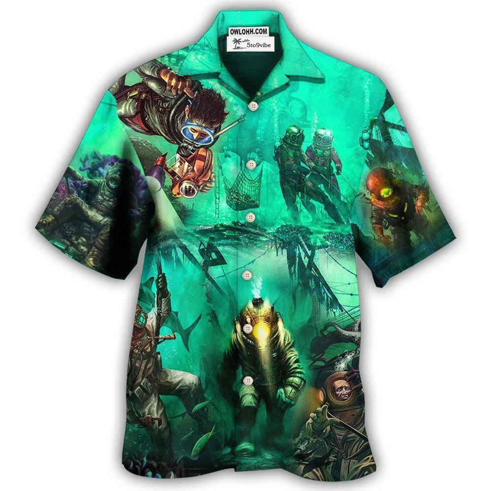 Hawaiian Shirt / Adults / S Diving Monster Under The Sea Art Style - Hawaiian Shirt 