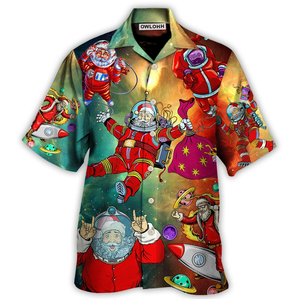 Hawaiian Shirt / Adults / S Christmas Santa Claus Astronaut Story In The Galaxy - Hawaiian Shirt 