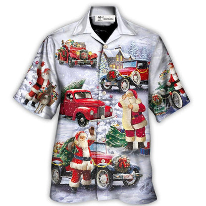 Hawaiian Shirt / Adults / S Christmas Santa Claus Funny Red Truck Gift For Xmas Painting Style - Hawaiian Shirt 