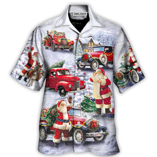 Hawaiian Shirt / Adults / S Christmas Santa Claus Funny Red Truck Gift For Xmas Painting Style - Hawaiian Shirt 