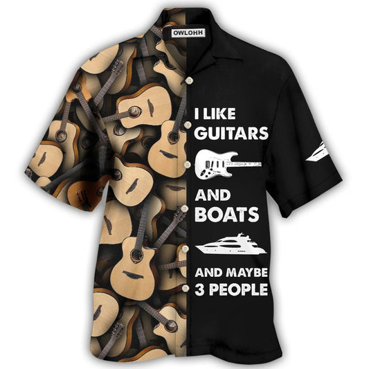 Hawaiian Shirt / Adults / S Guitar And Boat I Like - Hawaiian Shirt 