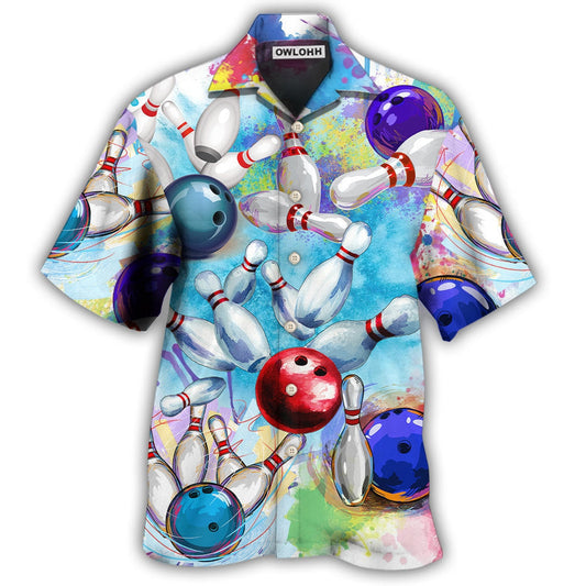 Hawaiian Shirt / Adults / S Bowling Ball And Pins Colorful Style - Hawaiian Shirt 