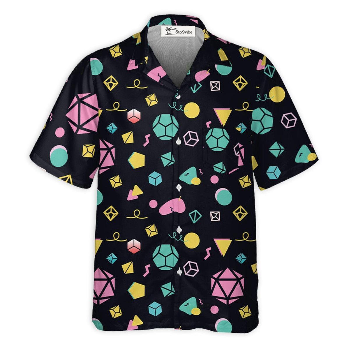 DnD Dice Neon Color Pattern - Hawaiian Shirt 