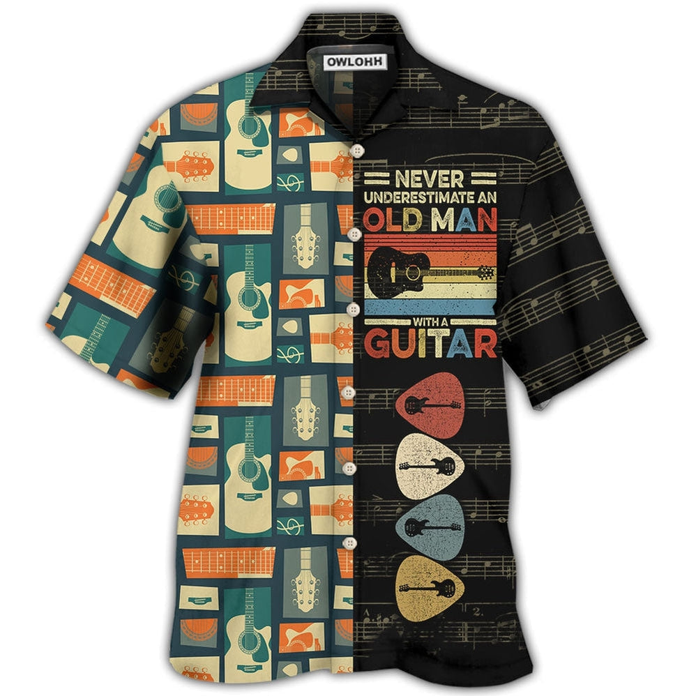 Hawaiian Shirt / Adults / S Guitar Never Underestmate An Old Man With A Guitar - Hawaiian Shirt 