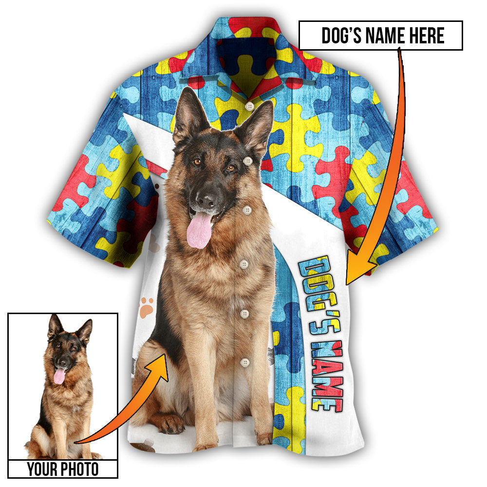 Autism / Adults / S German Shepherd My Lovely Dog Custom Photo Personalized - Hawaiian Shirt 