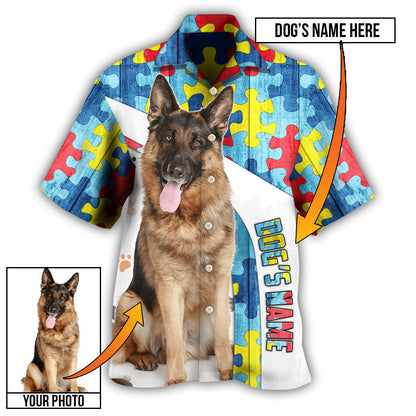Autism / Adults / S German Shepherd My Lovely Dog Custom Photo Personalized - Hawaiian Shirt 
