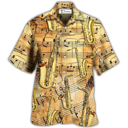Hawaiian Shirt / Adults / S Saxophone Golden Music Lover Retro - Hawaiian Shirt 