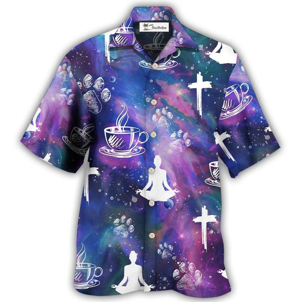 Hawaiian Shirt / Adults / S Coffee Jesus Dog Yoga - Hawaiian Shirt 