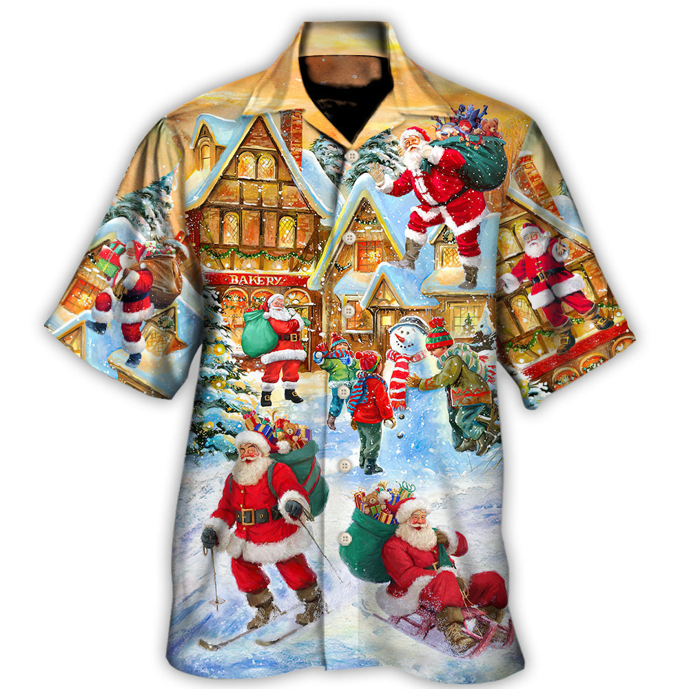 Hawaiian Shirt / Adults / S Christmas Santa Claus In The Town Xmas Is Coming - Hawaiian Shirt 