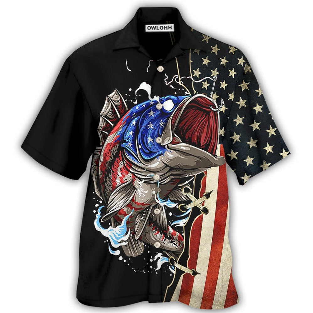 Hawaiian Shirt / Adults / S Fishing Independence Day - Hawaiian Shirt 