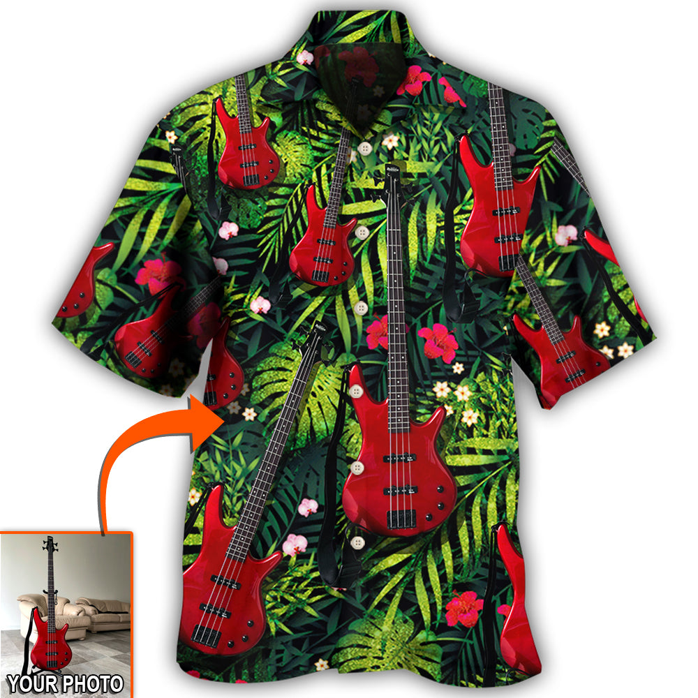 Bass Guitar / Adults / S Guitar Various Style Tropical Custom Photo - Hawaiian Shirt 