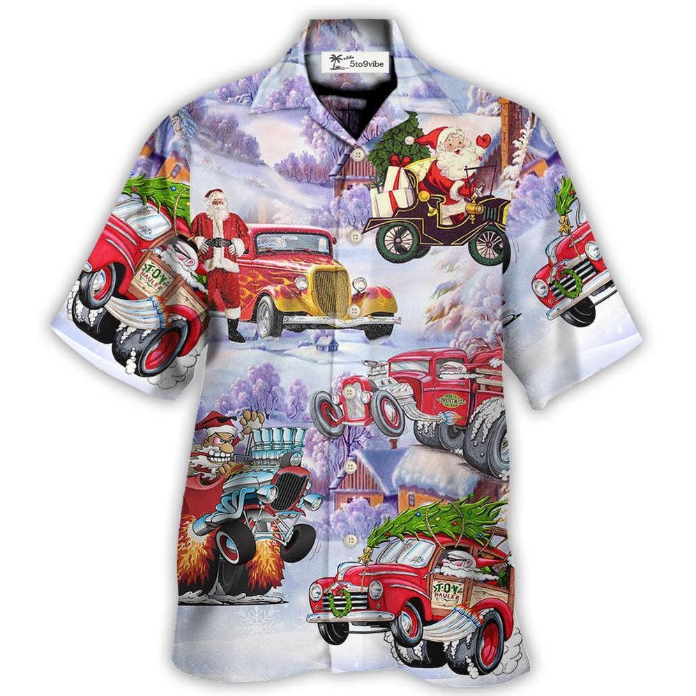 Hawaiian Shirt / Adults / S Santa Hot Rod Christmas Tree Merry Xmas - Hawaiian Shirt 