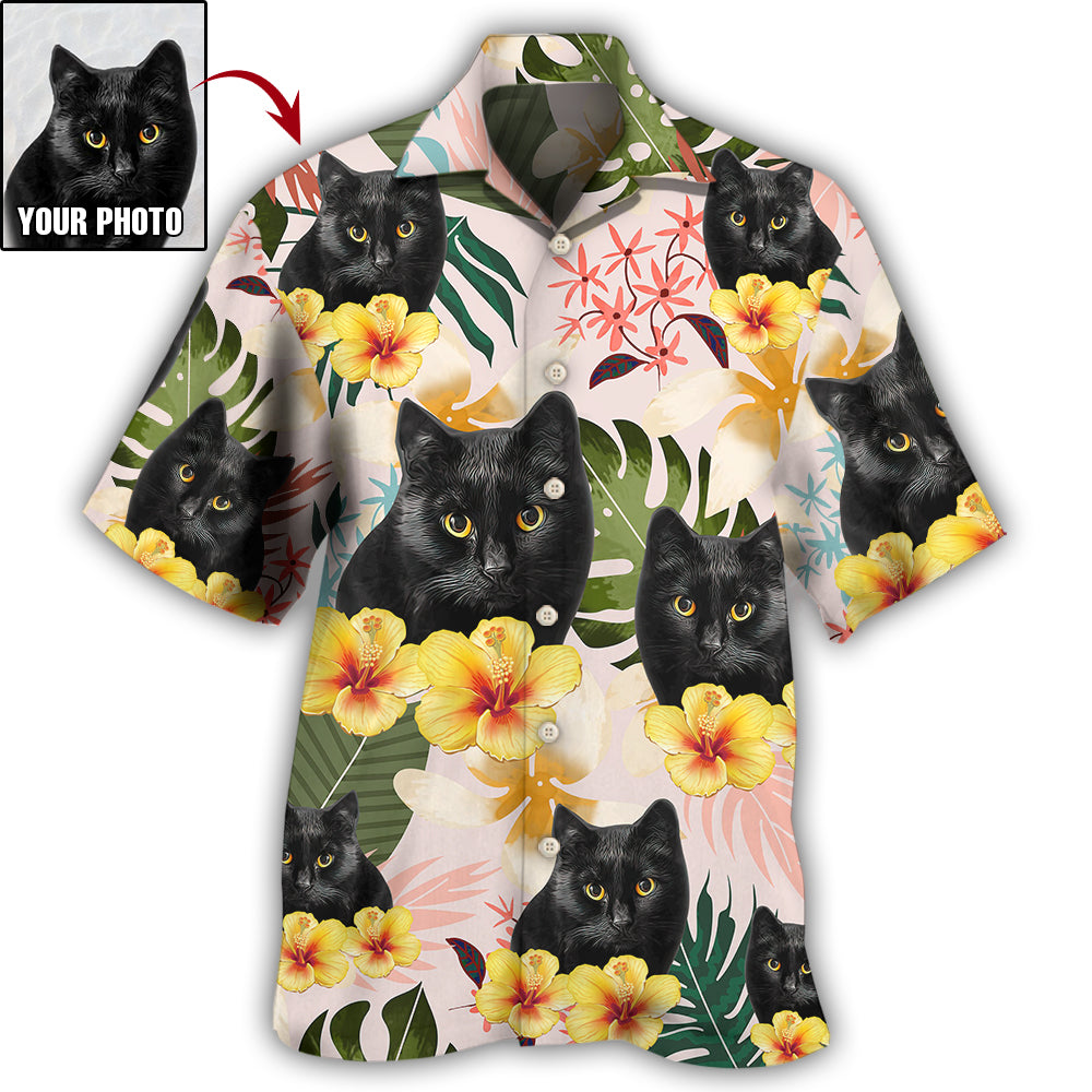 2 / Adults / S Cat Tropical Various Style Custom Photo - Hawaiian Shirt 