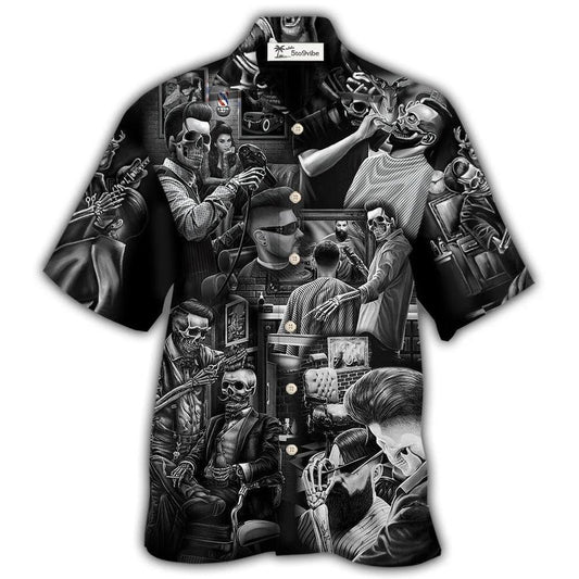 Hawaiian Shirt / Adults / S Skull Barber Hairdresser Style - Hawaiian Shirt 