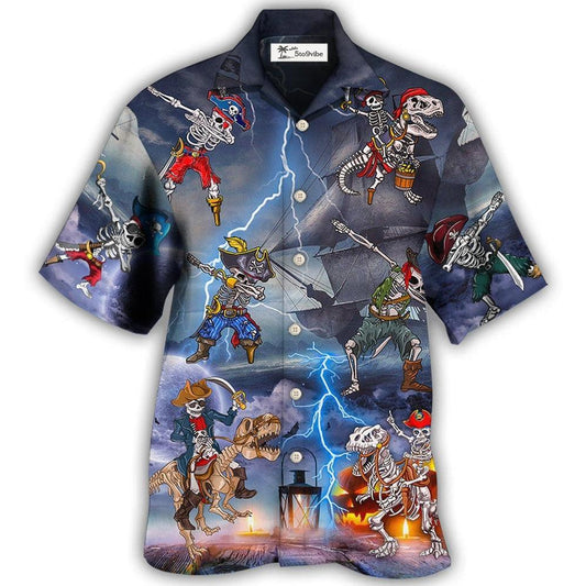 Hawaiian Shirt / Adults / S Halloween Pirate Skeleton Scary - Hawaiian Shirt 