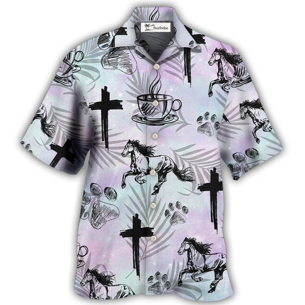 Hawaiian Shirt / Adults / S Coffee Jesus Dog Horse - Hawaiian Shirt 