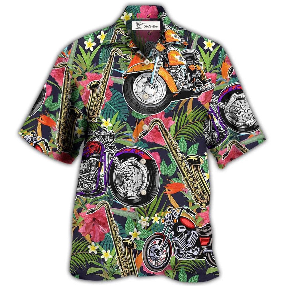 Hawaiian Shirt / Adults / S Motorcycle I Like Motorcycles And Saxophone - Hawaiian Shirt 