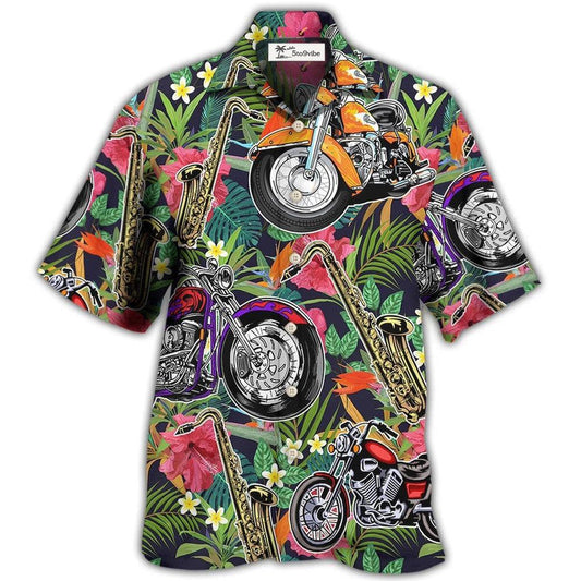 Hawaiian Shirt / Adults / S Motorcycle I Like Motorcycles And Saxophone - Hawaiian Shirt 