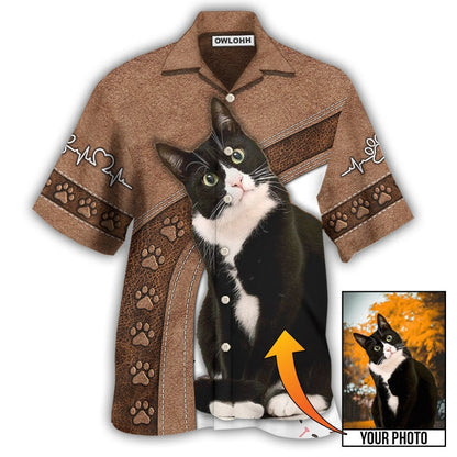 Hawaiian Shirt / Adults / S Black Cat Is My Best Friend Custom Photo - Hawaiian Shirt 