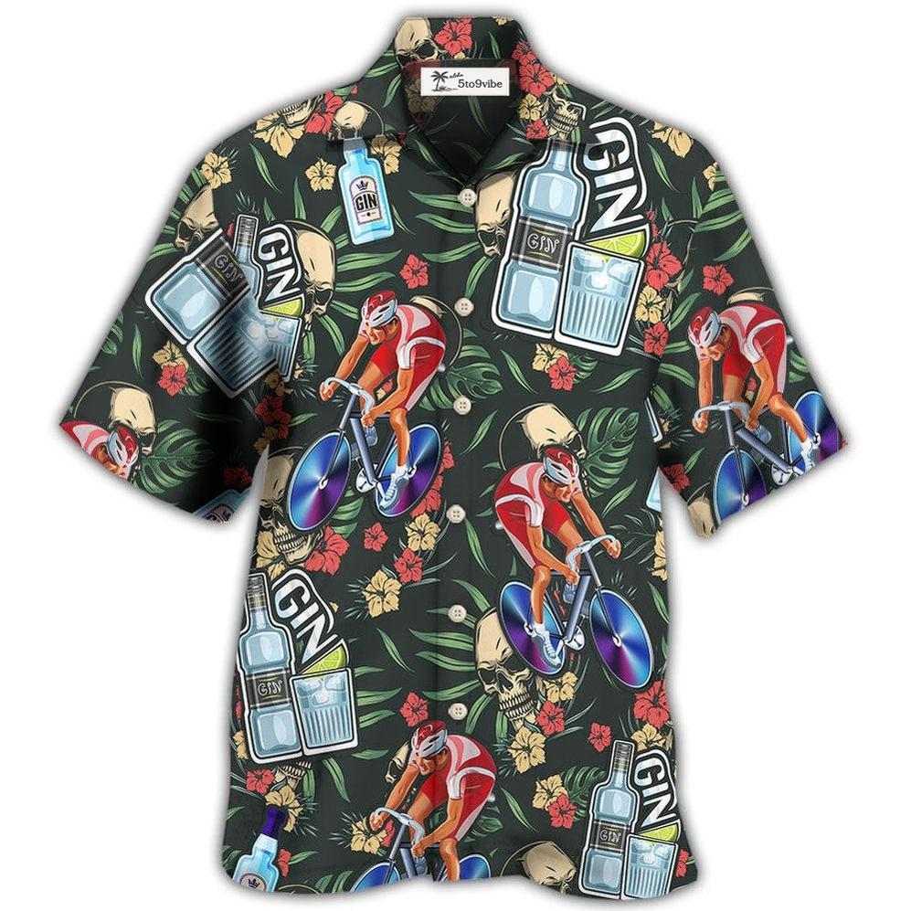 Hawaiian Shirt / Adults / S Wine Gin I Like Cycling And Gin - Hawaiian Shirt 