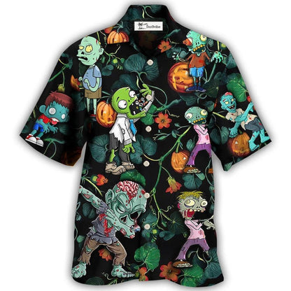 Hawaiian Shirt / Adults / S Halloween Zombie Tropical Pumpkin Scary - Hawaiian Shirt 