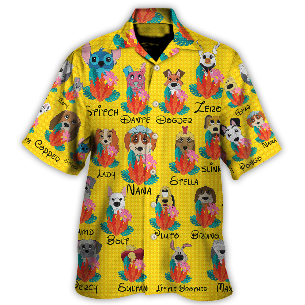 Dog Of DN Funny Dog Tropical Floral Lego Style Lovers Dog - Unisex Hawaiian Shirt For Men and Women