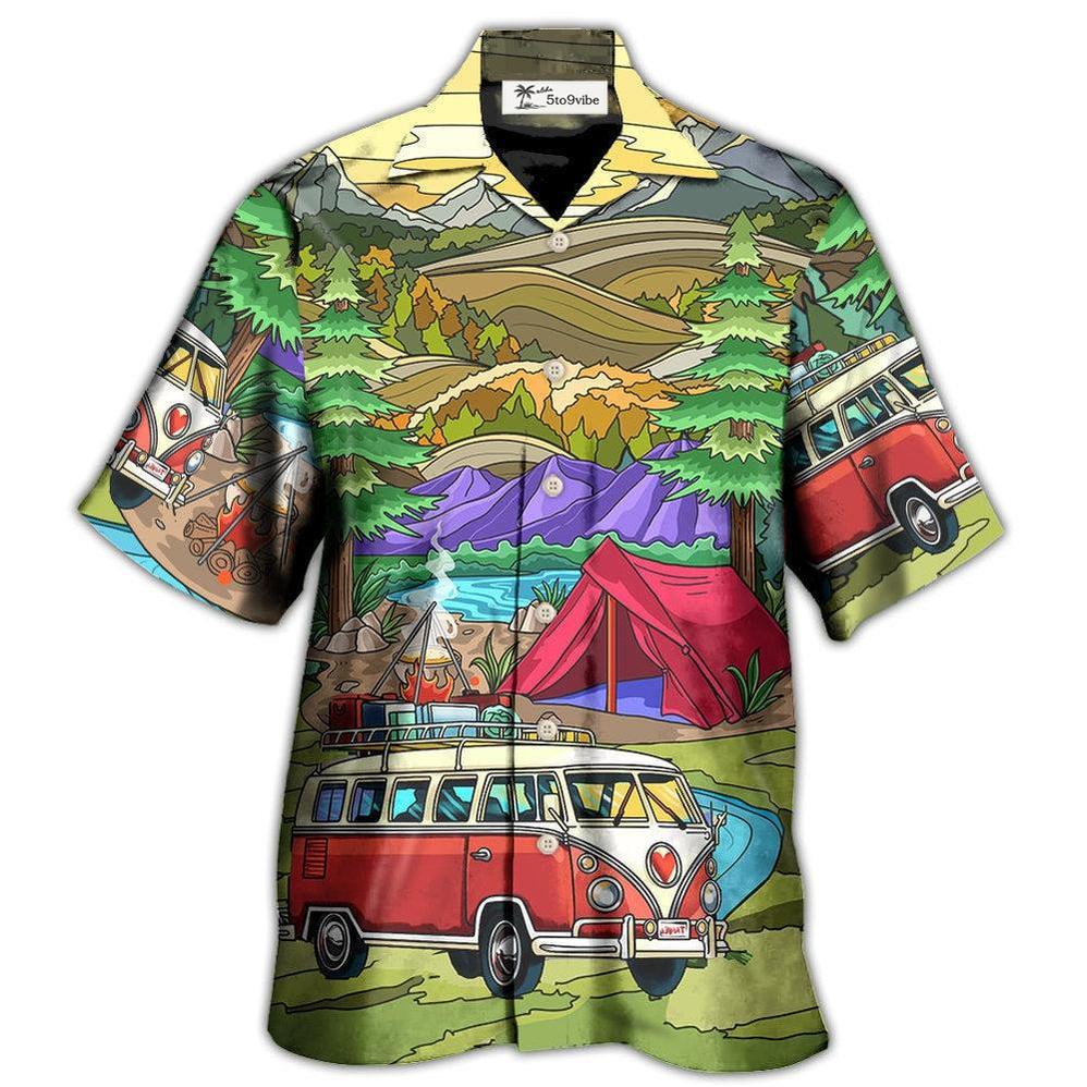 Hawaiian Shirt / Adults / S Camping Life In The Forest With Vans - Hawaiian Shirt 