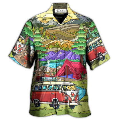 Hawaiian Shirt / Adults / S Camping Life In The Forest With Vans - Hawaiian Shirt 