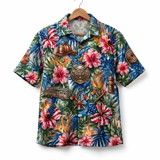 Firefighter Veteran 250 Years America Premium Unisex Hawaiian Shirt For Men and Women