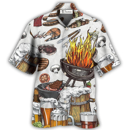 Hawaiian Shirt / Adults / S BBQ Grill And Drink Beer - Hawaiian Shirt 