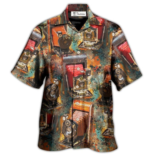 Hawaiian Shirt / Adults / S Camera Vintage Old Retro Film Camera - Hawaiian Shirt 