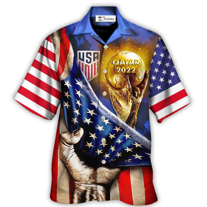 Hawaiian Shirt / Adults / S World Cup Qatar 2022 USA Will Be The Champion Flag Vintage - Hawaiian Shirt 