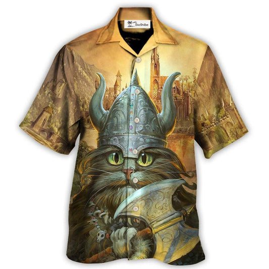 Hawaiian Shirt / Adults / S Viking Cat Hagar The Hairy Came To Purr And Pillage - Hawaiian Shirt 