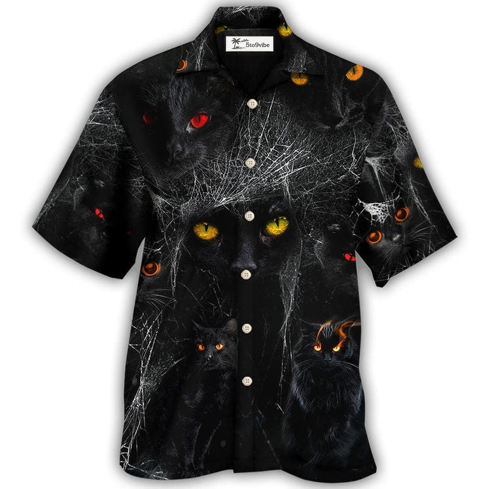 Hawaiian Shirt / Adults / S Halloween Black Cat In The Dark - Hawaiian Shirt 
