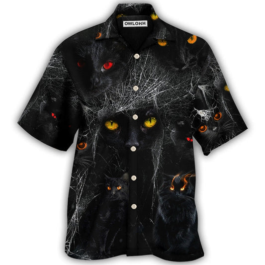 Hawaiian Shirt / Adults / S Halloween Black Cat In The Dark - Hawaiian Shirt 