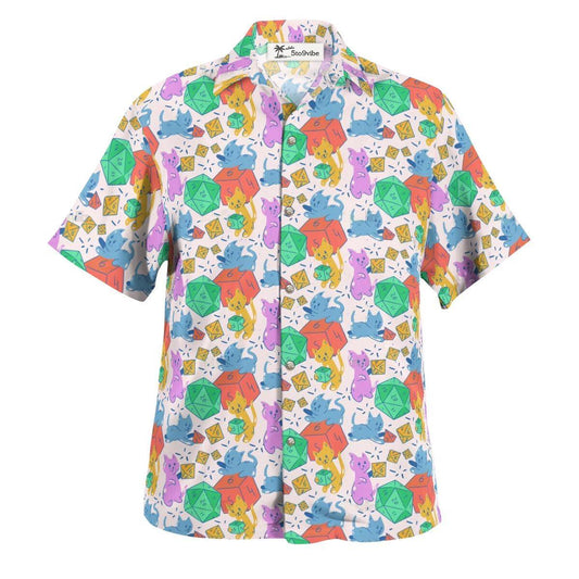 DnD Cat Cute Rolling Dice - Hawaiian Shirt 