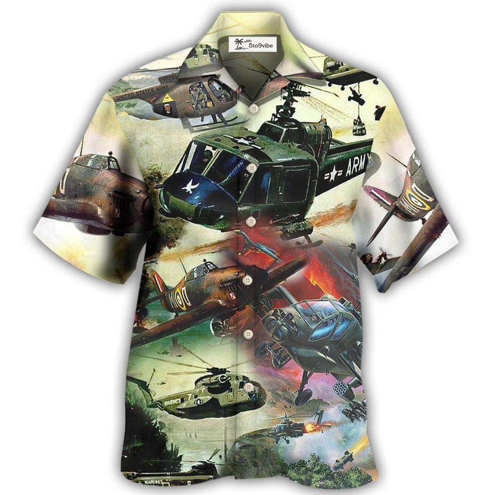 Hawaiian Shirt / Adults / S Helicopter Air Battle Combat Military Planes - Hawaiian Shirt 